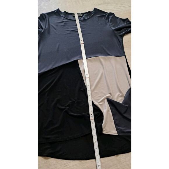 Sympli Matrix Pocket Tunic 8 Color Block Black Gray Oatmeal Lagenlook Art Wear - Picture 8 of 9